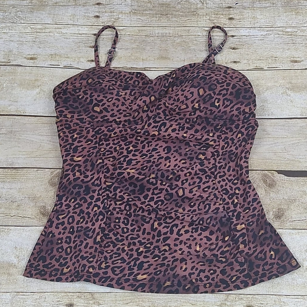 Love Your Assets Spanx Leopard Print Tankini Top